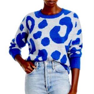NWT AQUA LEOPARD PRINT CREWNECK SWEATER